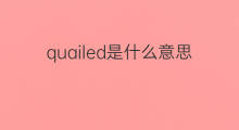 quailed是什么意思 quailed的中文翻译、读音、例句