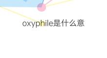 oxyphile是什么意思 oxyphile的中文翻译、读音、例句