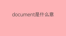document是什么意思 document的中文翻译、读音、例句