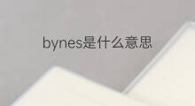 bynes是什么意思 英文名bynes的翻译、发音、来源
