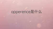 apperence是什么意思 apperence的中文翻译、读音、例句