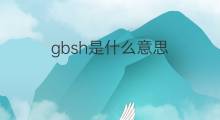 gbsh是什么意思 gbsh的中文翻译、读音、例句