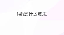 ieh是什么意思 ieh的中文翻译、读音、例句