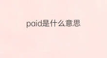 paid是什么意思 paid的中文翻译、读音、例句