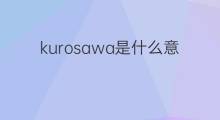 kurosawa是什么意思 kurosawa的中文翻译、读音、例句