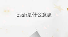 pssh是什么意思 pssh的中文翻译、读音、例句