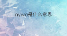 nywa是什么意思 nywa的中文翻译、读音、例句