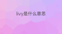 livy是什么意思 livy的中文翻译、读音、例句