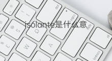 isolante是什么意思 isolante的中文翻译、读音、例句
