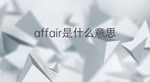 affair是什么意思 affair的中文翻译、读音、例句