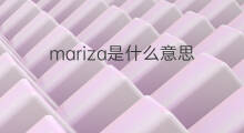mariza是什么意思 mariza的中文翻译、读音、例句