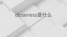 closeness是什么意思 closeness的中文翻译、读音、例句