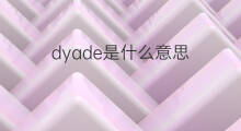 dyade是什么意思 dyade的中文翻译、读音、例句