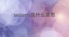 seitens是什么意思 seitens的中文翻译、读音、例句