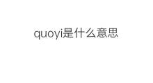 quoyi是什么意思 quoyi的中文翻译、读音、例句