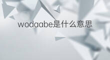 wodaabe是什么意思 英文名wodaabe的翻译、发音、来源