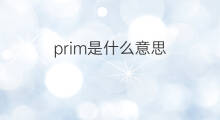 prim是什么意思 prim的中文翻译、读音、例句