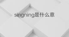 singning是什么意思 singning的中文翻译、读音、例句