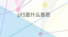 pf3是什么意思 pf3的中文翻译、读音、例句