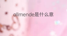 allmende是什么意思 allmende的中文翻译、读音、例句