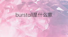 burstall是什么意思 burstall的翻译、读音、例句、中文解释
