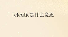 eleatic是什么意思 eleatic的中文翻译、读音、例句