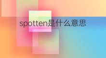 spotten是什么意思 spotten的中文翻译、读音、例句