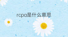 rcpa是什么意思 rcpa的中文翻译、读音、例句