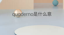 quaderno是什么意思 quaderno的中文翻译、读音、例句