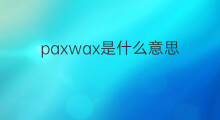 paxwax是什么意思 paxwax的中文翻译、读音、例句
