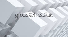 grous是什么意思 grous的中文翻译、读音、例句