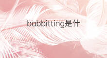 babbitting是什么意思 babbitting的中文翻译、读音、例句