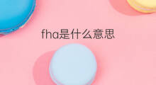 fha是什么意思 fha的中文翻译、读音、例句