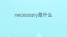necessary是什么意思 necessary的中文翻译、读音、例句