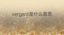 vergent是什么意思 vergent的中文翻译、读音、例句