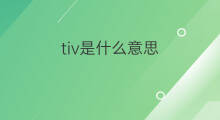 tiv是什么意思 tiv的中文翻译、读音、例句
