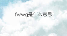 fwwg是什么意思 fwwg的中文翻译、读音、例句
