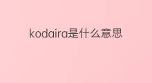 kodaira是什么意思 kodaira的中文翻译、读音、例句