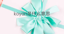 koyari是什么意思 koyari的中文翻译、读音、例句