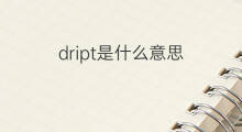 dript是什么意思 dript的中文翻译、读音、例句