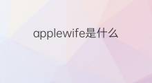 applewife是什么意思 applewife的翻译、读音、例句、中文解释