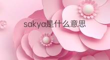 sakya是什么意思 sakya的中文翻译、读音、例句
