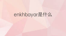 enkhbayar是什么意思 enkhbayar的中文翻译、读音、例句