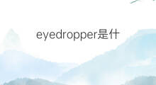 eyedropper是什么意思 eyedropper的中文翻译、读音、例句