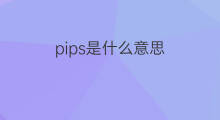 pips是什么意思 pips的中文翻译、读音、例句