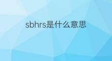 sbhrs是什么意思 sbhrs的翻译、读音、例句、中文解释