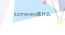 konnevesi是什么意思 konnevesi的中文翻译、读音、例句