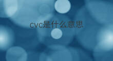 cvc是什么意思 cvc的中文翻译、读音、例句