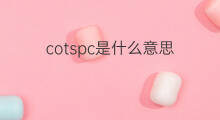 cotspc是什么意思 cotspc的中文翻译、读音、例句