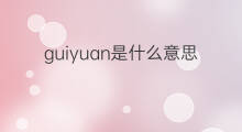 guiyuan是什么意思 guiyuan的中文翻译、读音、例句